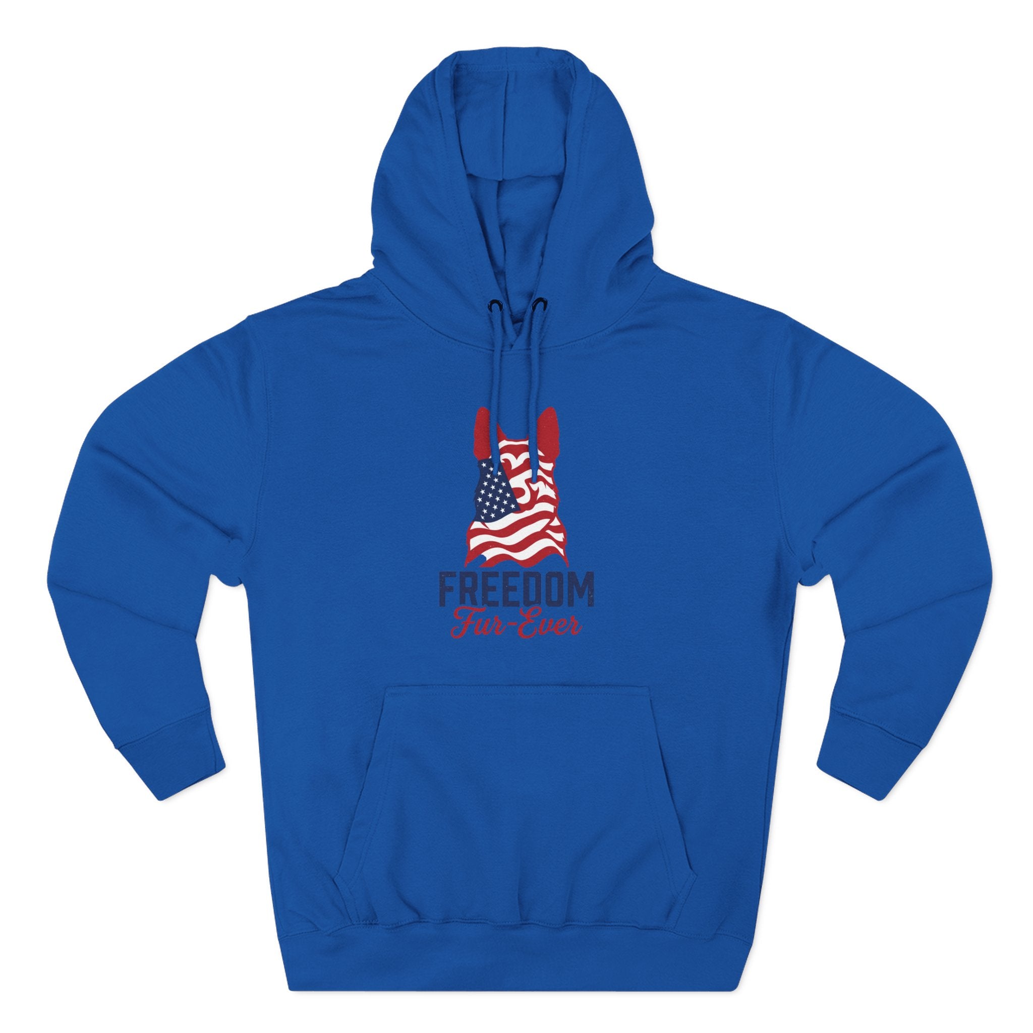 Freedom Fur-ever Hoodie — Patriotic Dog Paw Print Fleece Hoodie