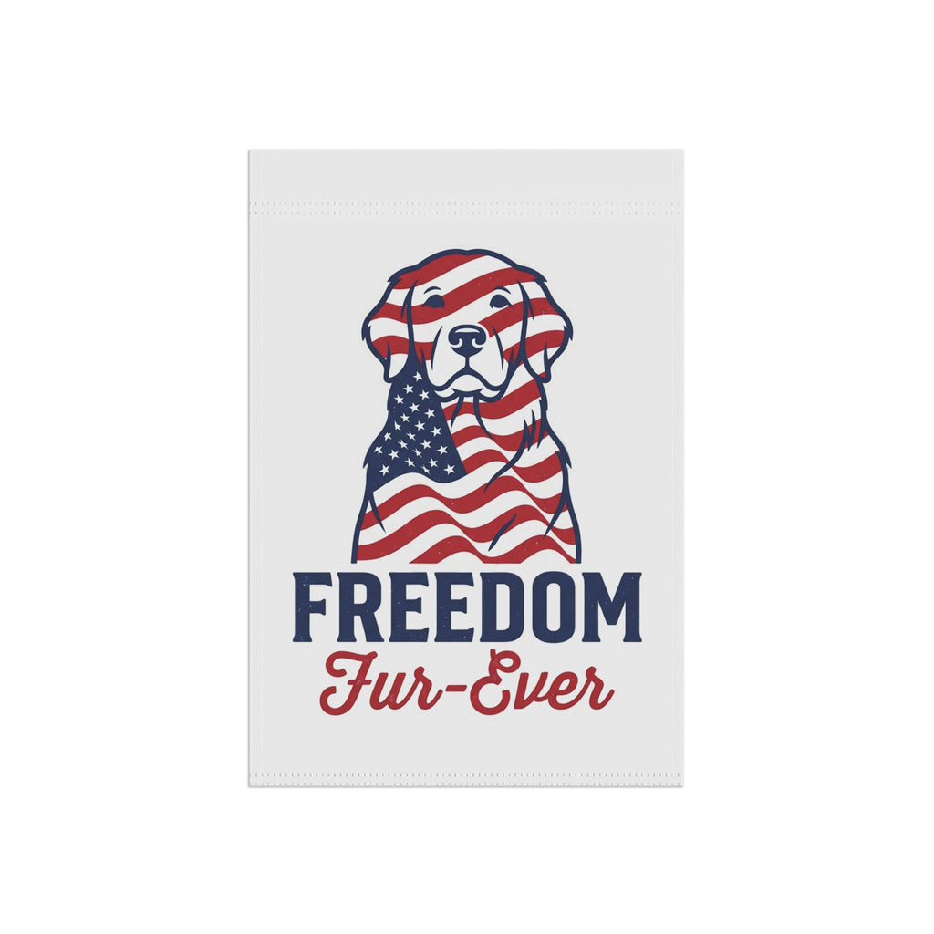 Patriotic Dog Garden Flag - "Freedom Fur-Ever" Garden Banner