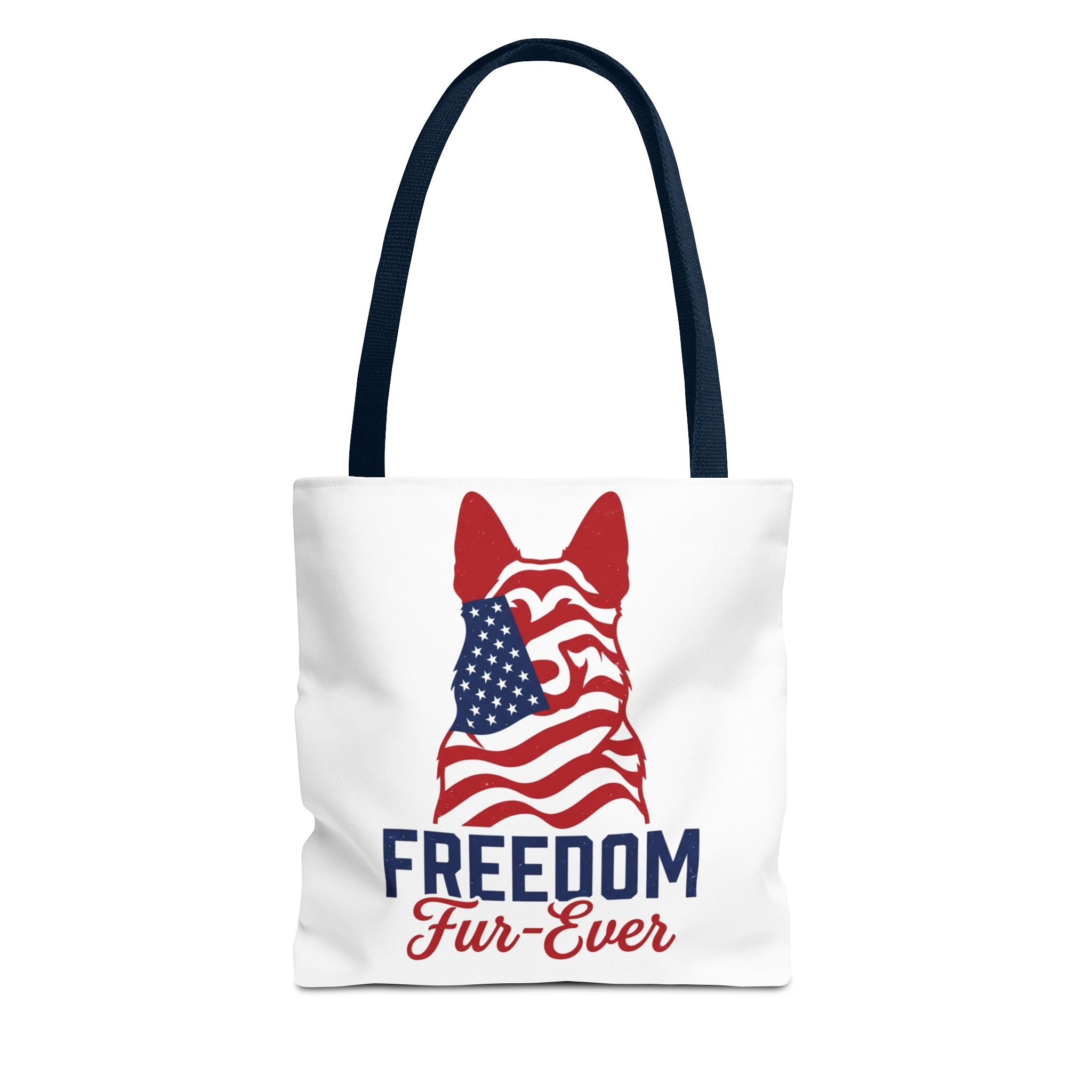 Patriotic Dog Tote — "Freedom Fur-Ever" USA Flag Canvas Bag