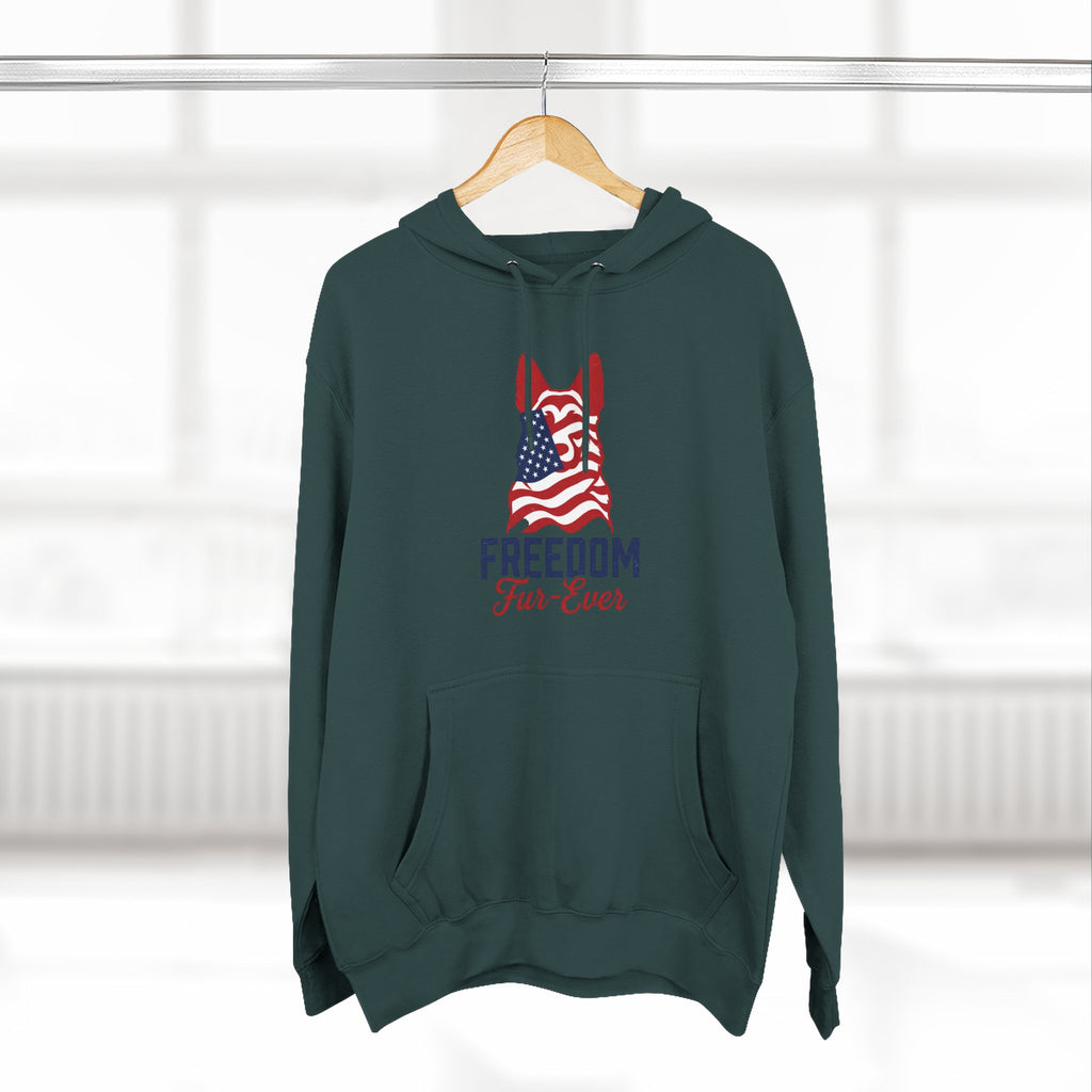Freedom Fur-ever Hoodie — Patriotic Dog Paw Print Fleece Hoodie