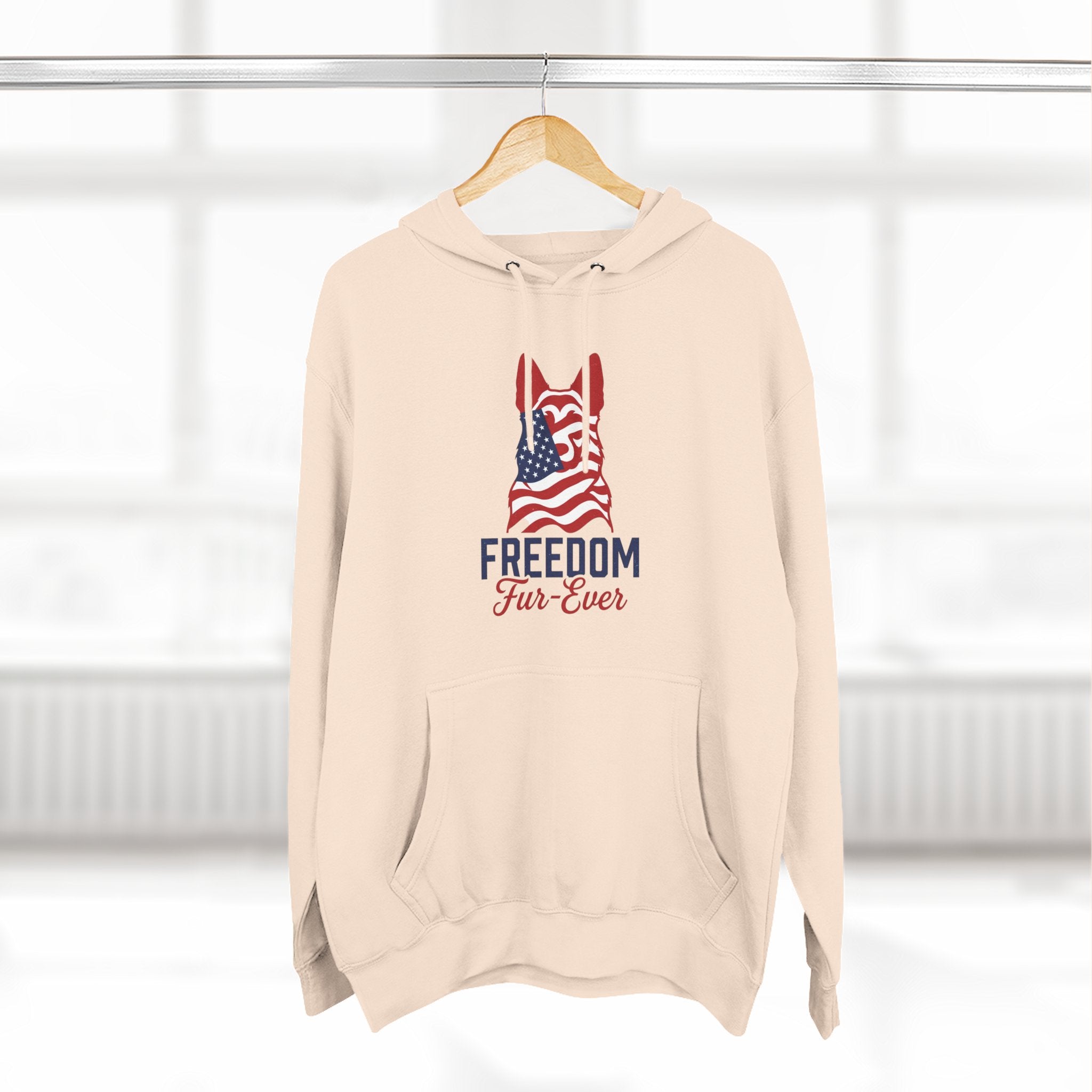 Freedom Fur-ever Hoodie — Patriotic Dog Paw Print Fleece Hoodie