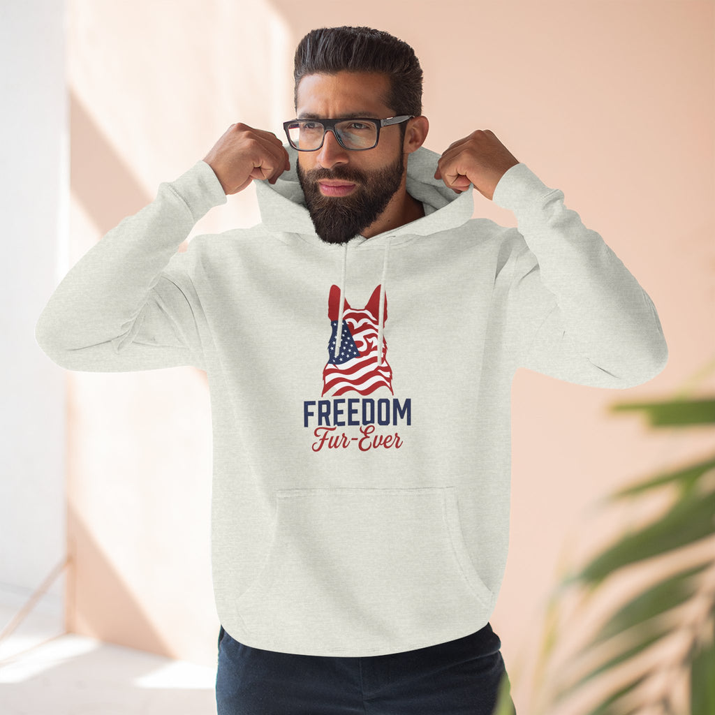Freedom Fur-ever Hoodie — Patriotic Dog Paw Print Fleece Hoodie