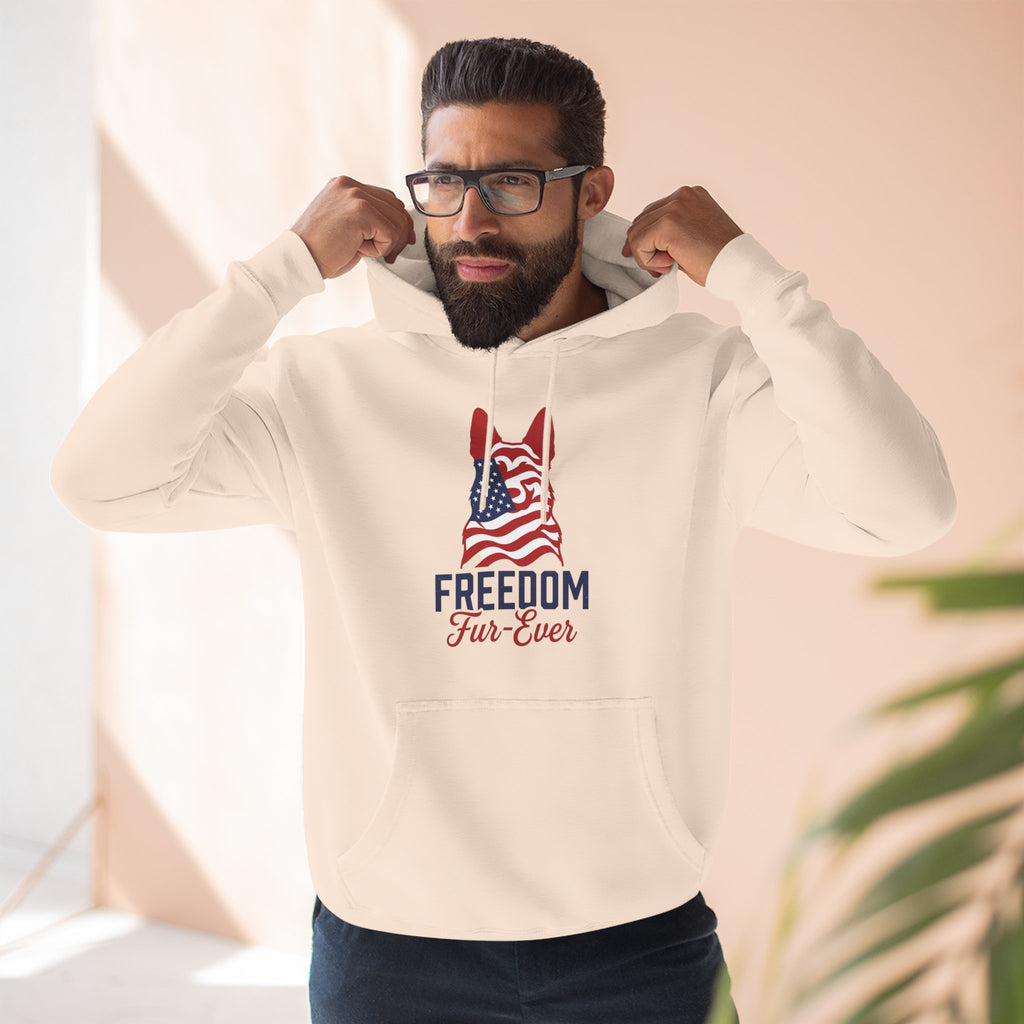 Freedom Fur-ever Hoodie — Patriotic Dog Paw Print Fleece Hoodie