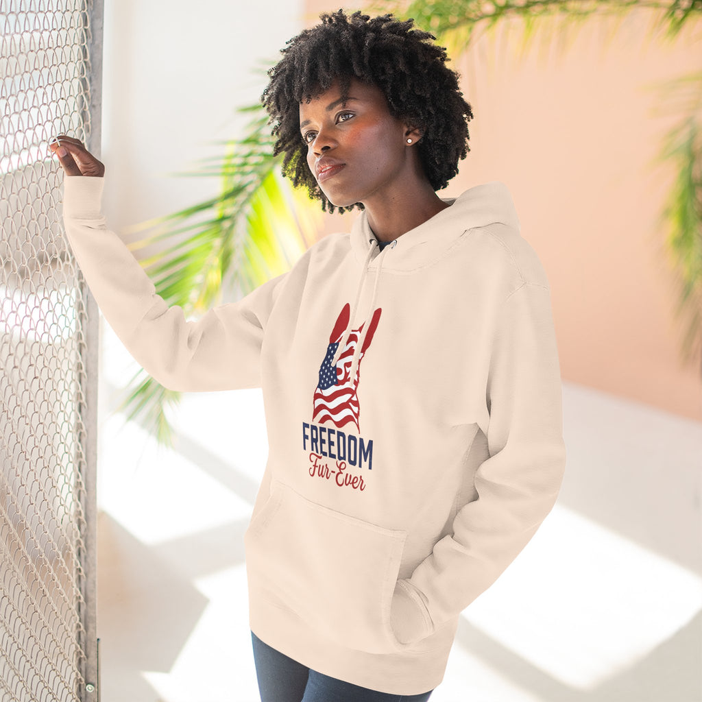 Freedom Fur-ever Hoodie — Patriotic Dog Paw Print Fleece Hoodie