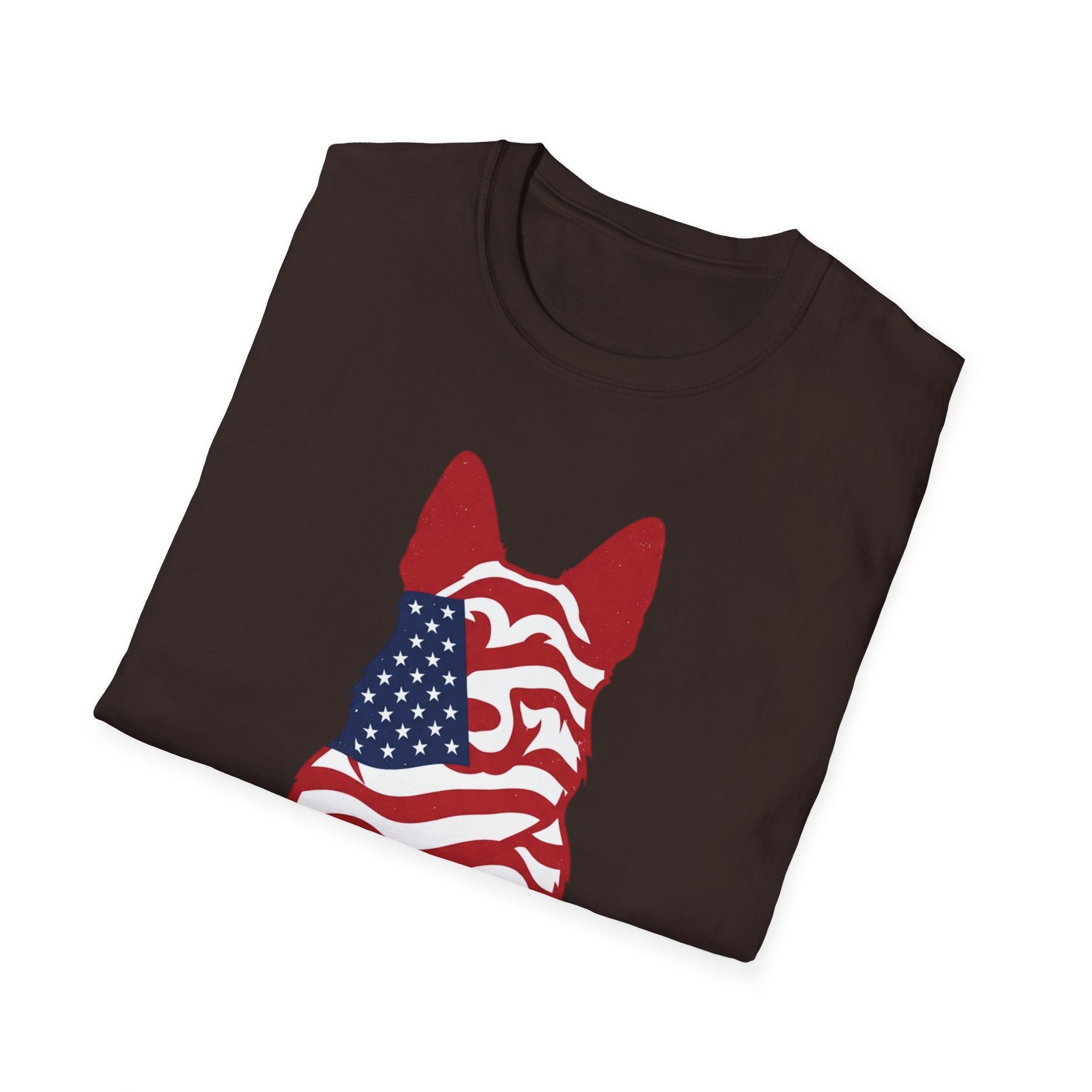 Freedom Fur-Ever Graphic T-Shirt — American Flag Dog Silhouette