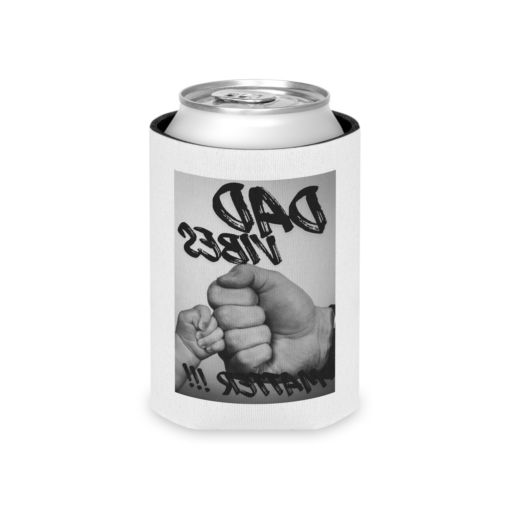 Dad Vibes Can Cooler - Father and Baby Fist Bump Drink Koozie
