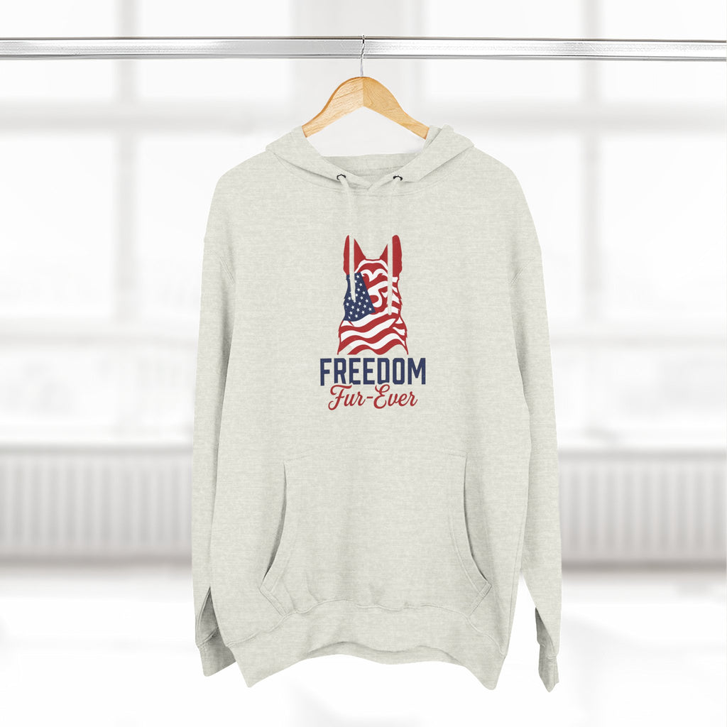 Freedom Fur-ever Hoodie — Patriotic Dog Paw Print Fleece Hoodie