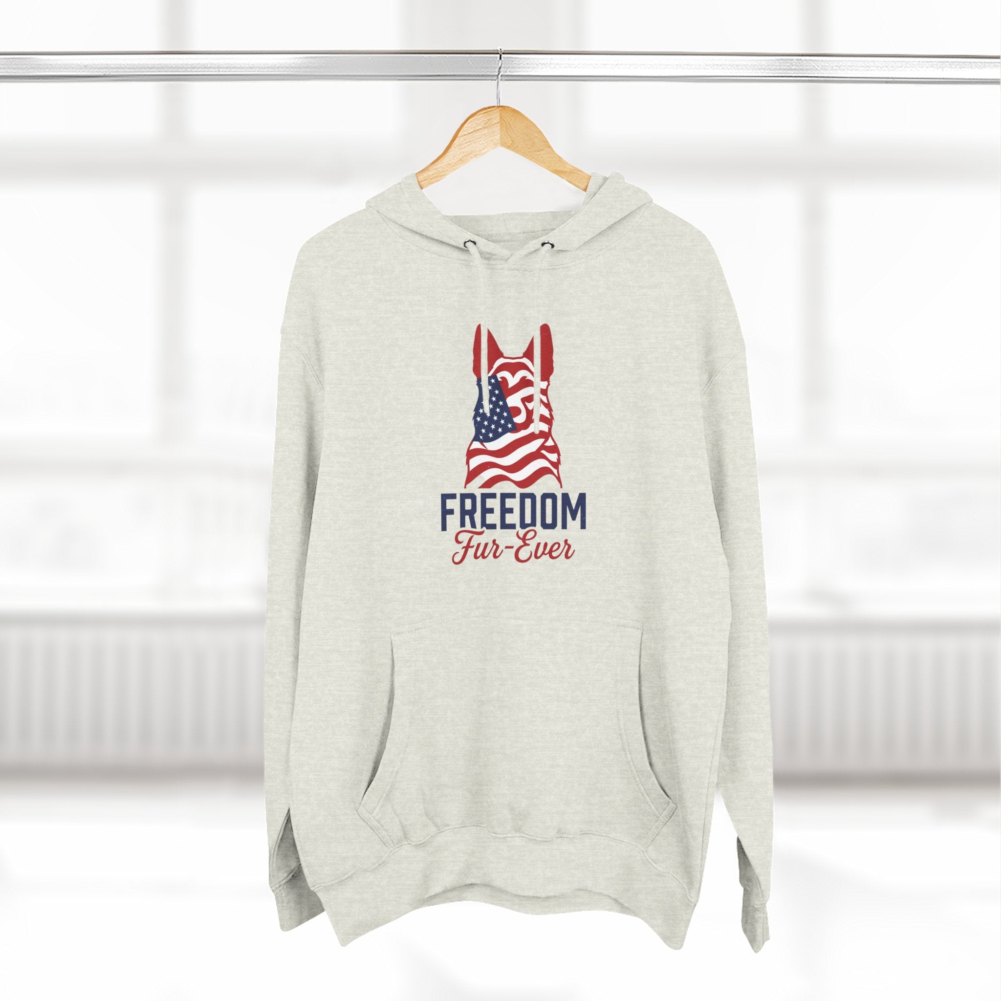 Freedom Fur-ever Hoodie — Patriotic Dog Paw Print Fleece Hoodie