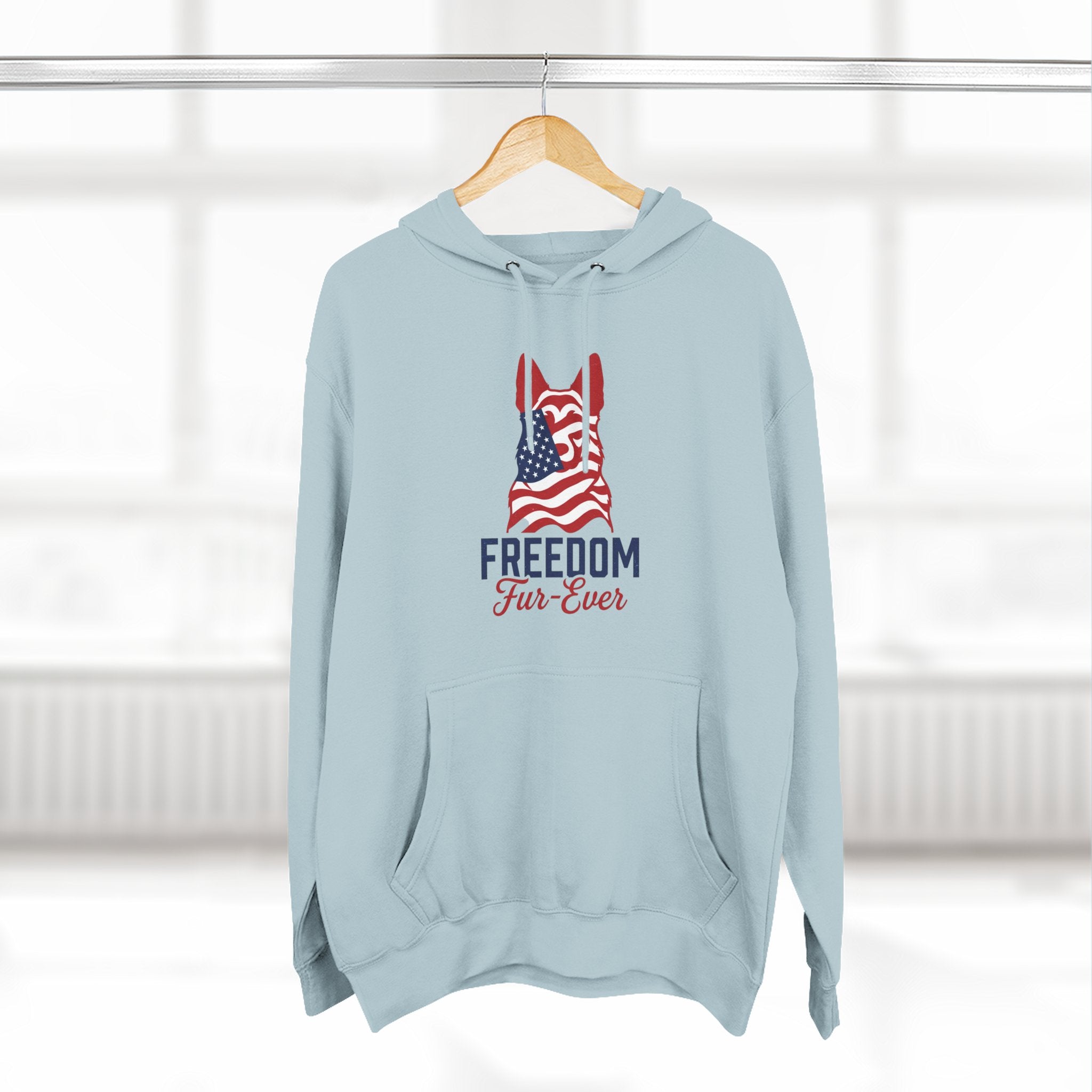 Freedom Fur-ever Hoodie — Patriotic Dog Paw Print Fleece Hoodie