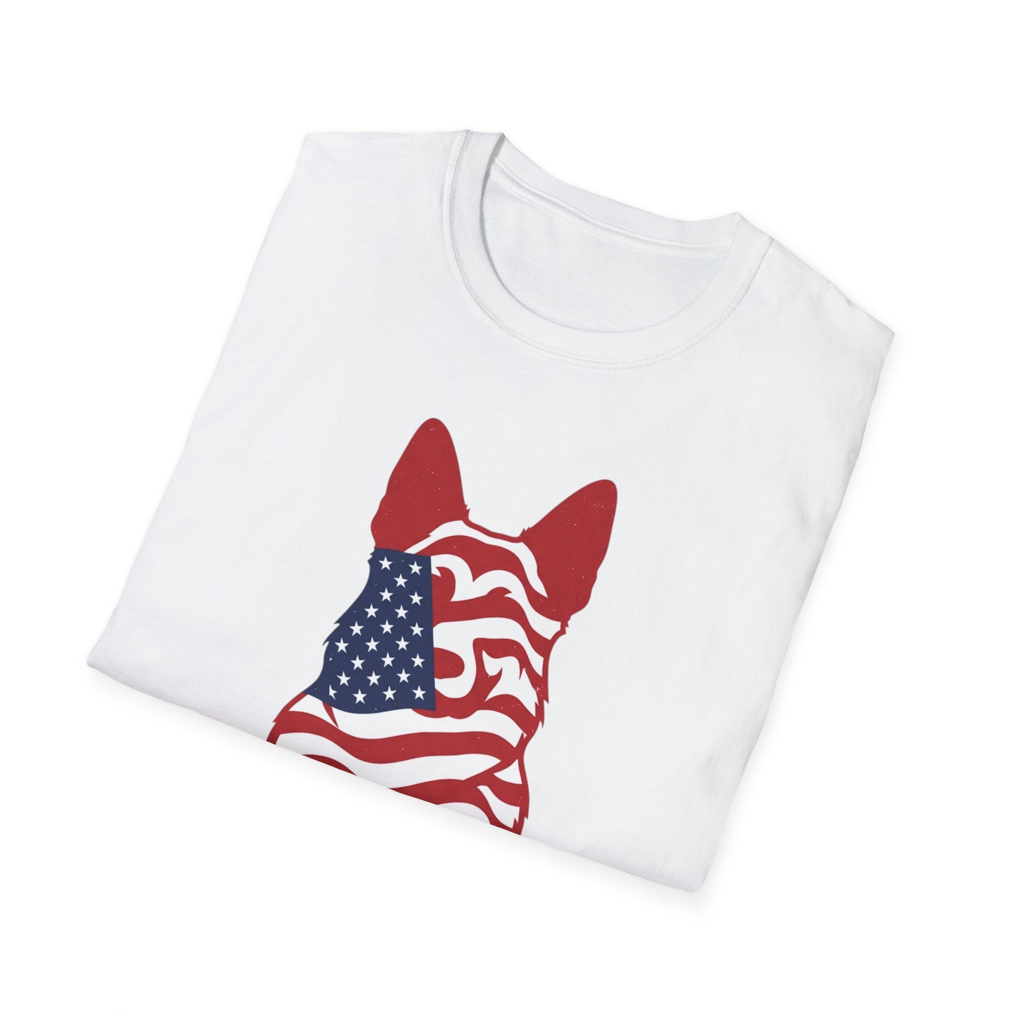 Freedom Fur-Ever Graphic T-Shirt — American Flag Dog Silhouette