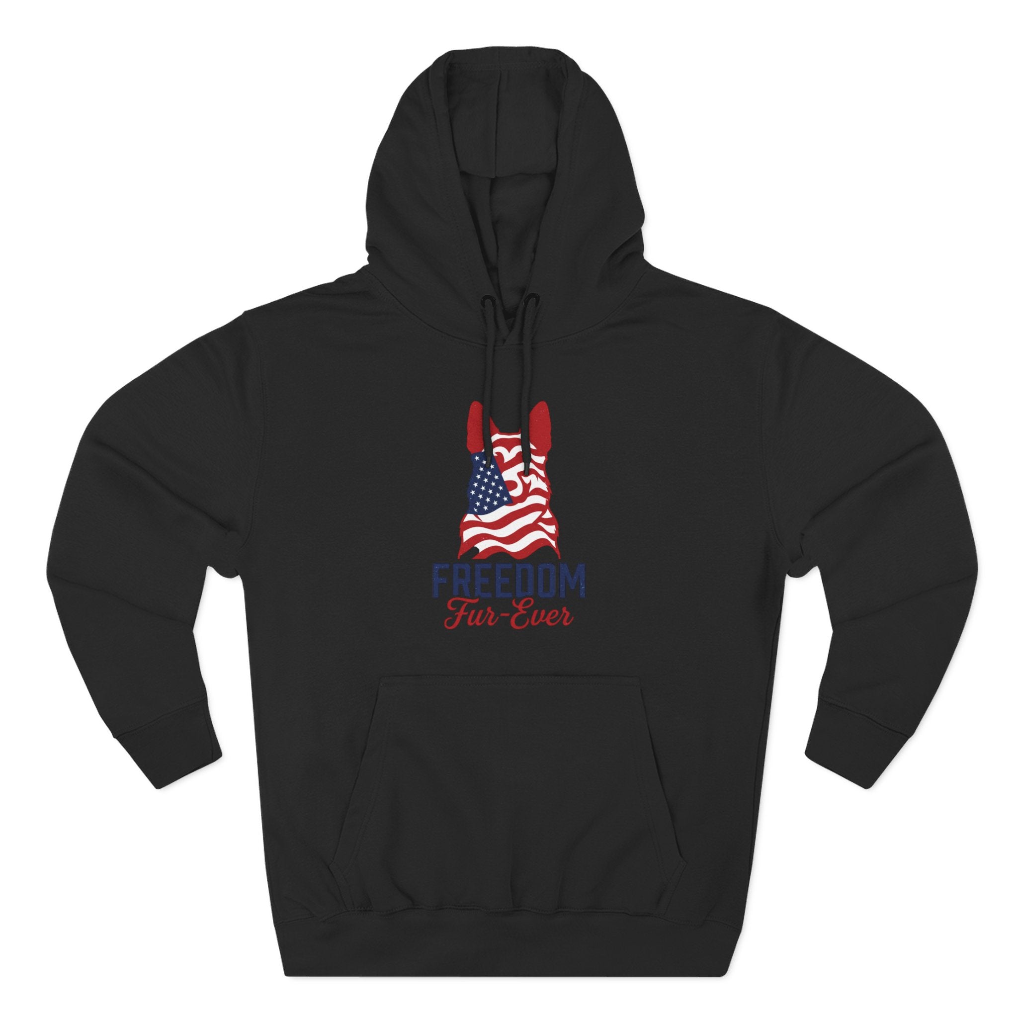 Freedom Fur-ever Hoodie — Patriotic Dog Paw Print Fleece Hoodie