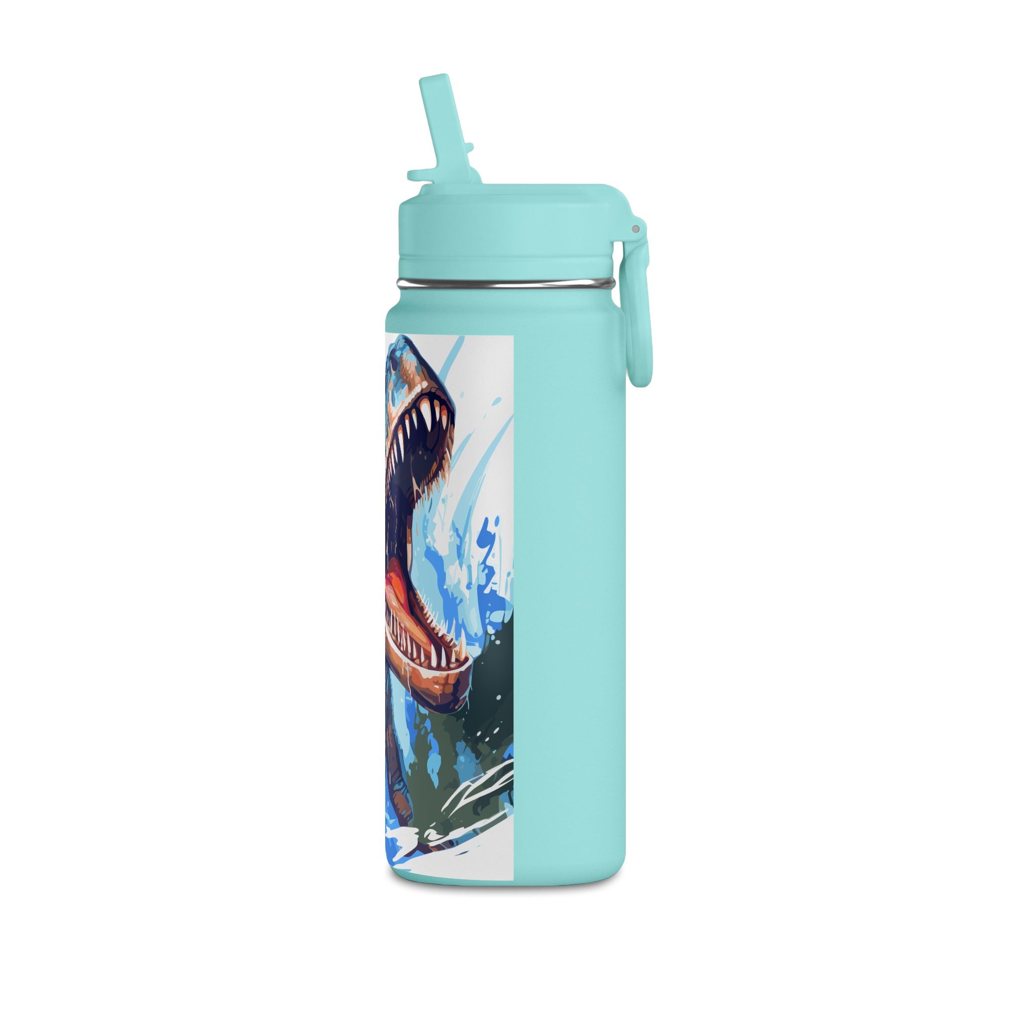T-Rex Water Bottle — 20oz Dinosaur Sports Bottle with Straw