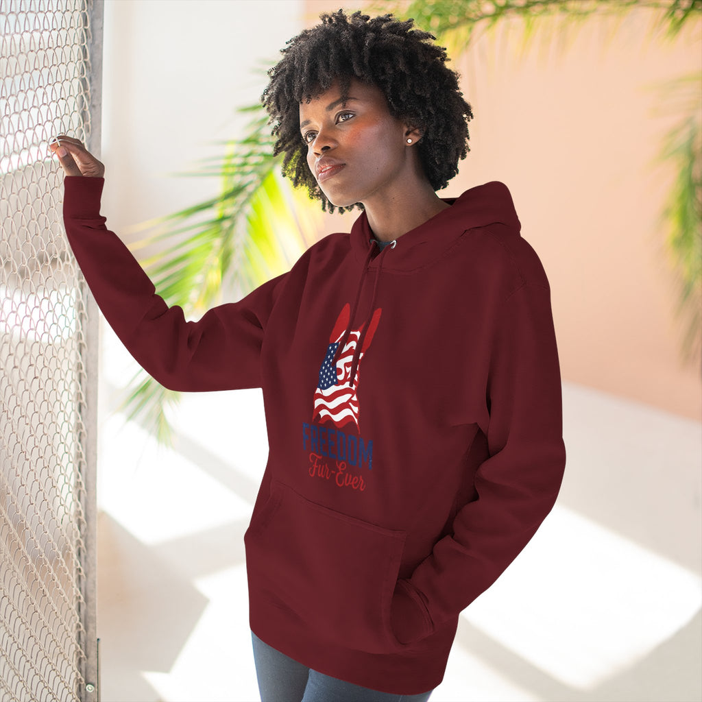 Freedom Fur-ever Hoodie — Patriotic Dog Paw Print Fleece Hoodie