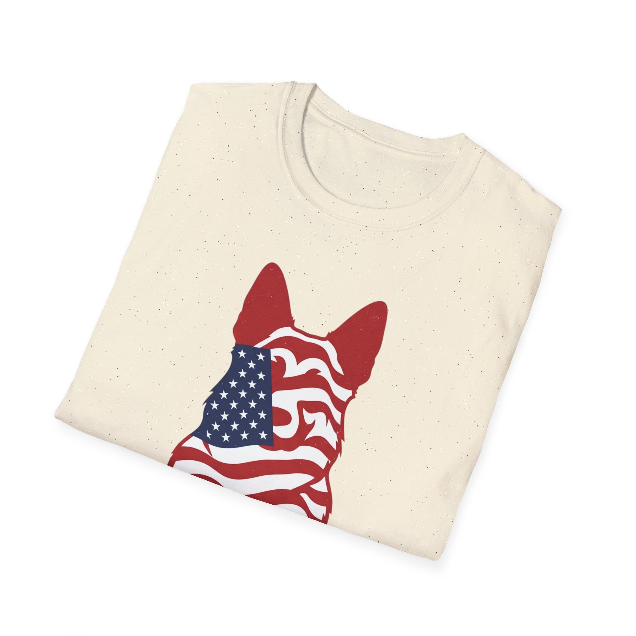 Freedom Fur-Ever Graphic T-Shirt — American Flag Dog Silhouette