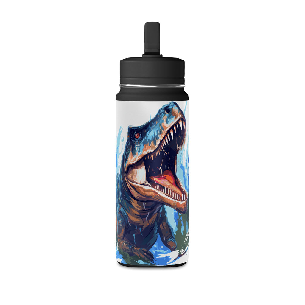 T-Rex Water Bottle — 20oz Dinosaur Sports Bottle with Straw