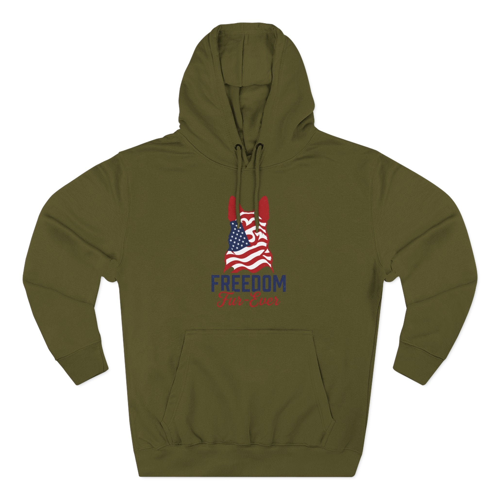 Freedom Fur-ever Hoodie — Patriotic Dog Paw Print Fleece Hoodie