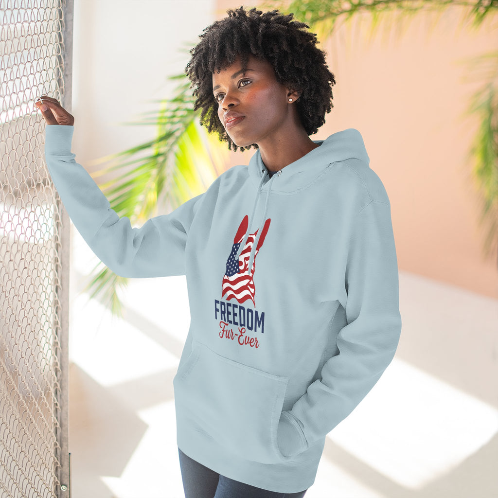 Freedom Fur-ever Hoodie — Patriotic Dog Paw Print Fleece Hoodie