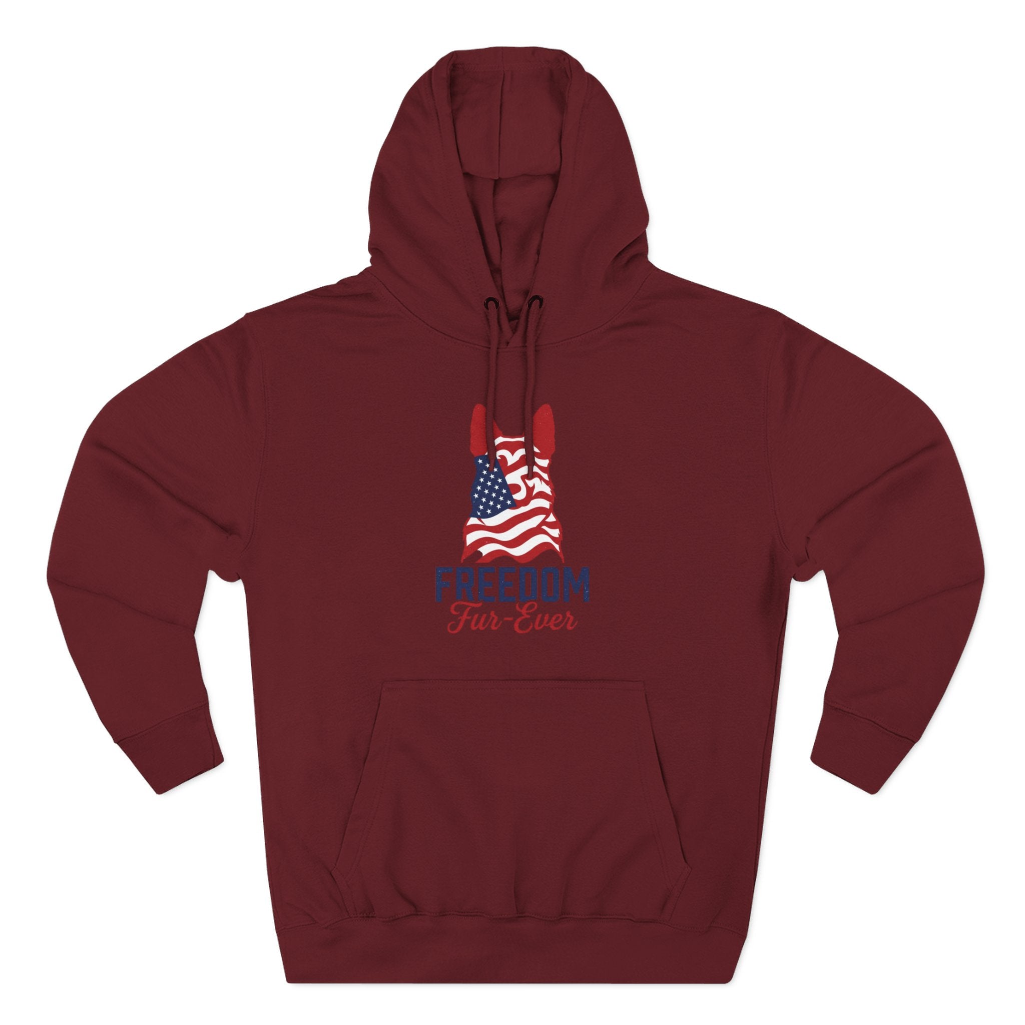 Freedom Fur-ever Hoodie — Patriotic Dog Paw Print Fleece Hoodie