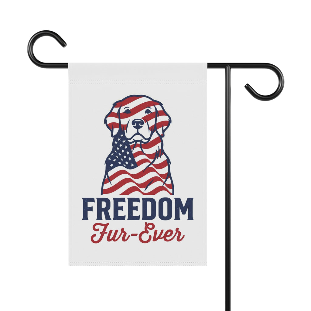 Patriotic Dog Garden Flag - "Freedom Fur-Ever" Garden Banner