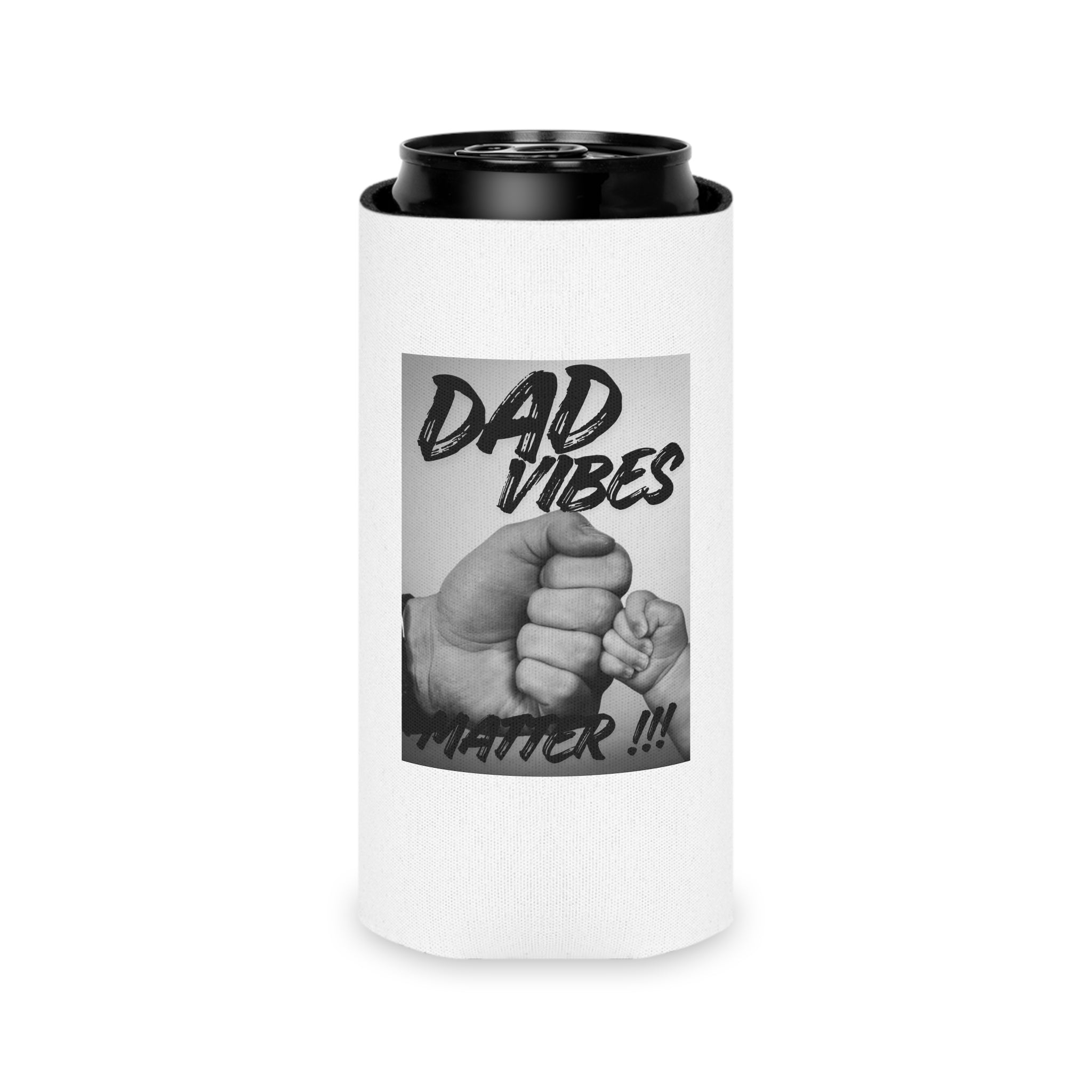 Dad Vibes Can Cooler - Father and Baby Fist Bump Drink Koozie