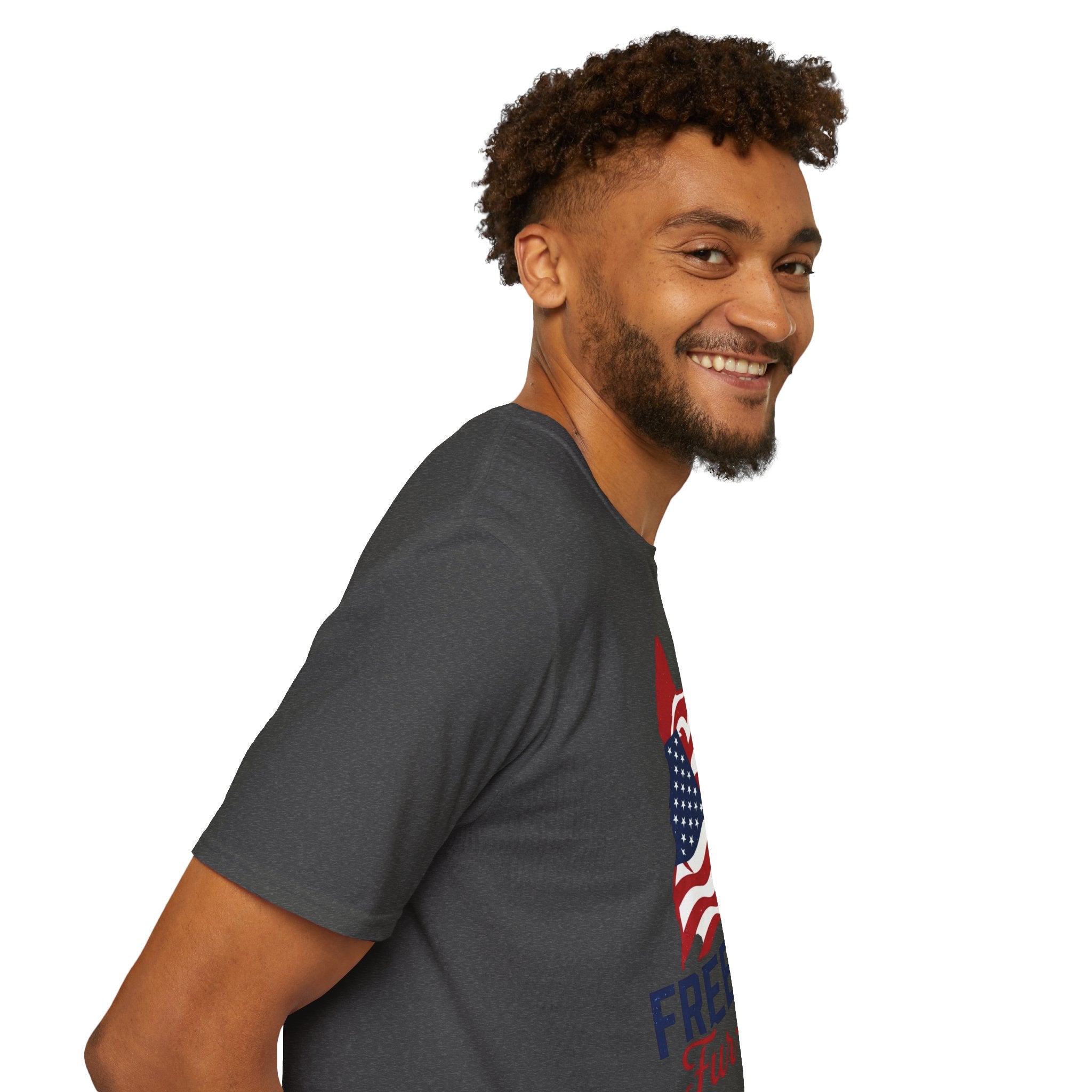 Freedom Fur-Ever Graphic T-Shirt — American Flag Dog Silhouette