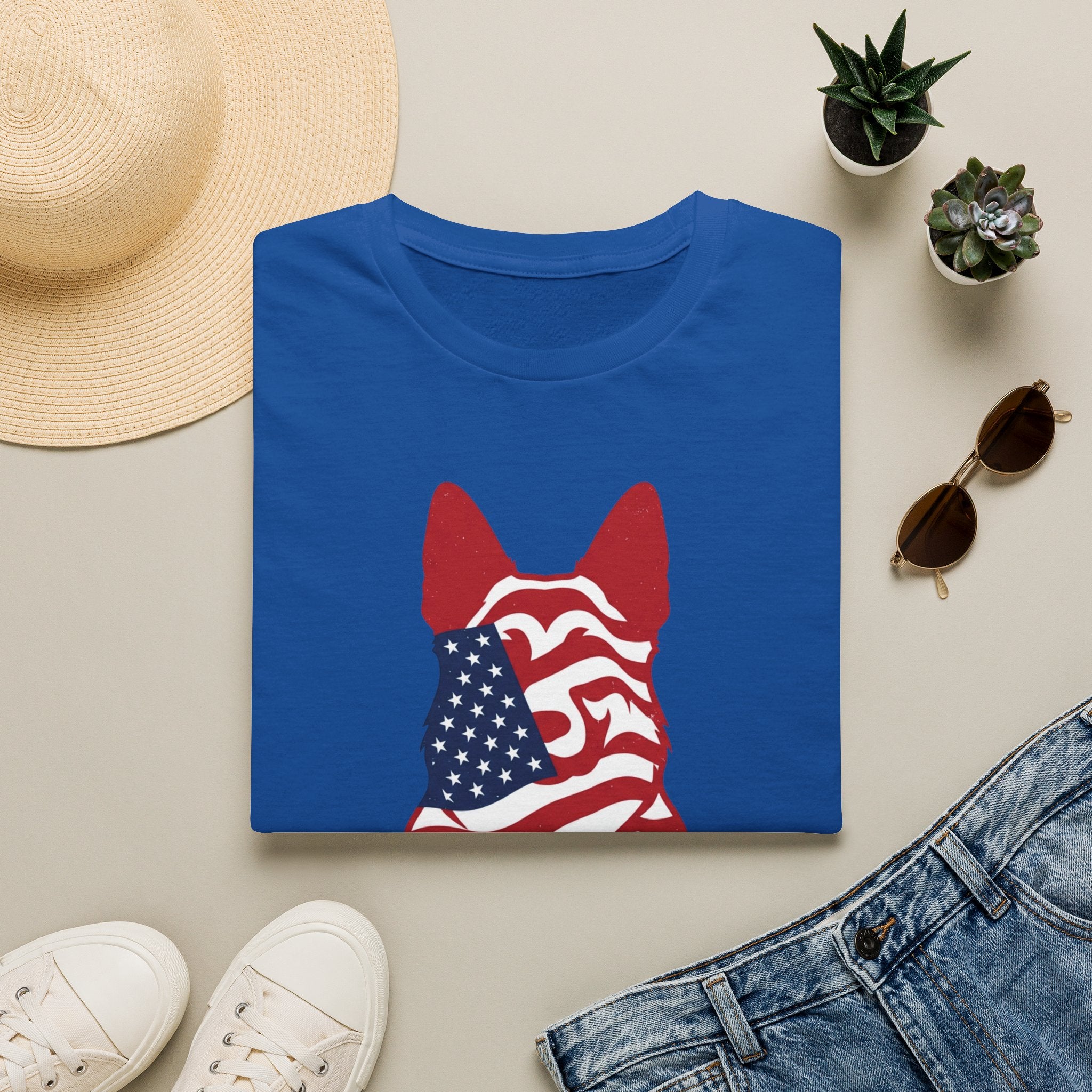 Freedom Fur-Ever Graphic T-Shirt — American Flag Dog Silhouette