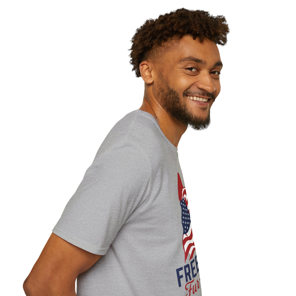 Freedom Fur-Ever Graphic T-Shirt — American Flag Dog Silhouette