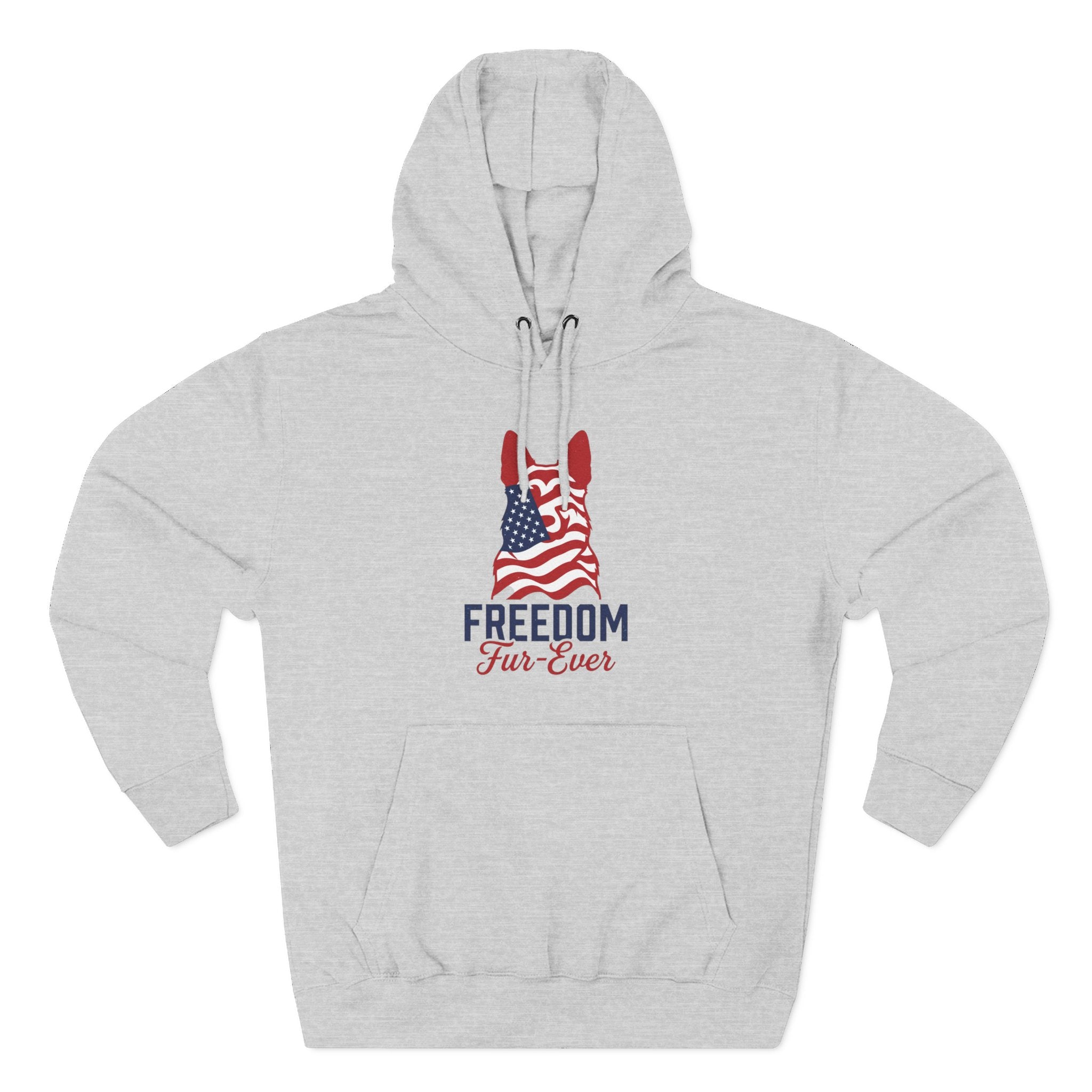 Freedom Fur-ever Hoodie — Patriotic Dog Paw Print Fleece Hoodie