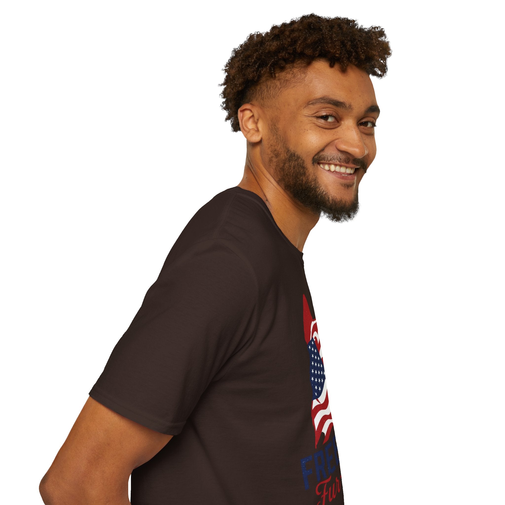 Freedom Fur-Ever Graphic T-Shirt — American Flag Dog Silhouette